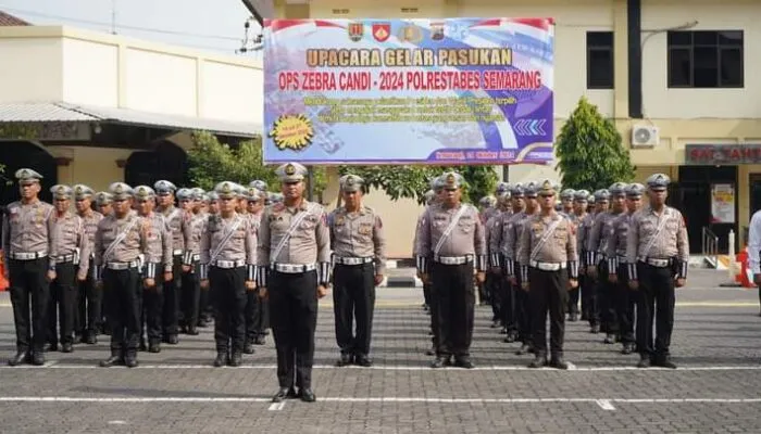 Satlantas Polrestabes Semarang Gelar Pasukan Dan Umumkan Sasaran Ops Zebra Candi 2024