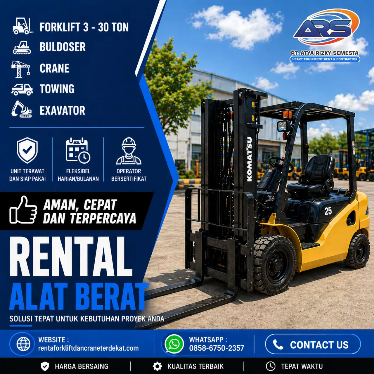 Rental Forklift dan Crane Terdekat Murah