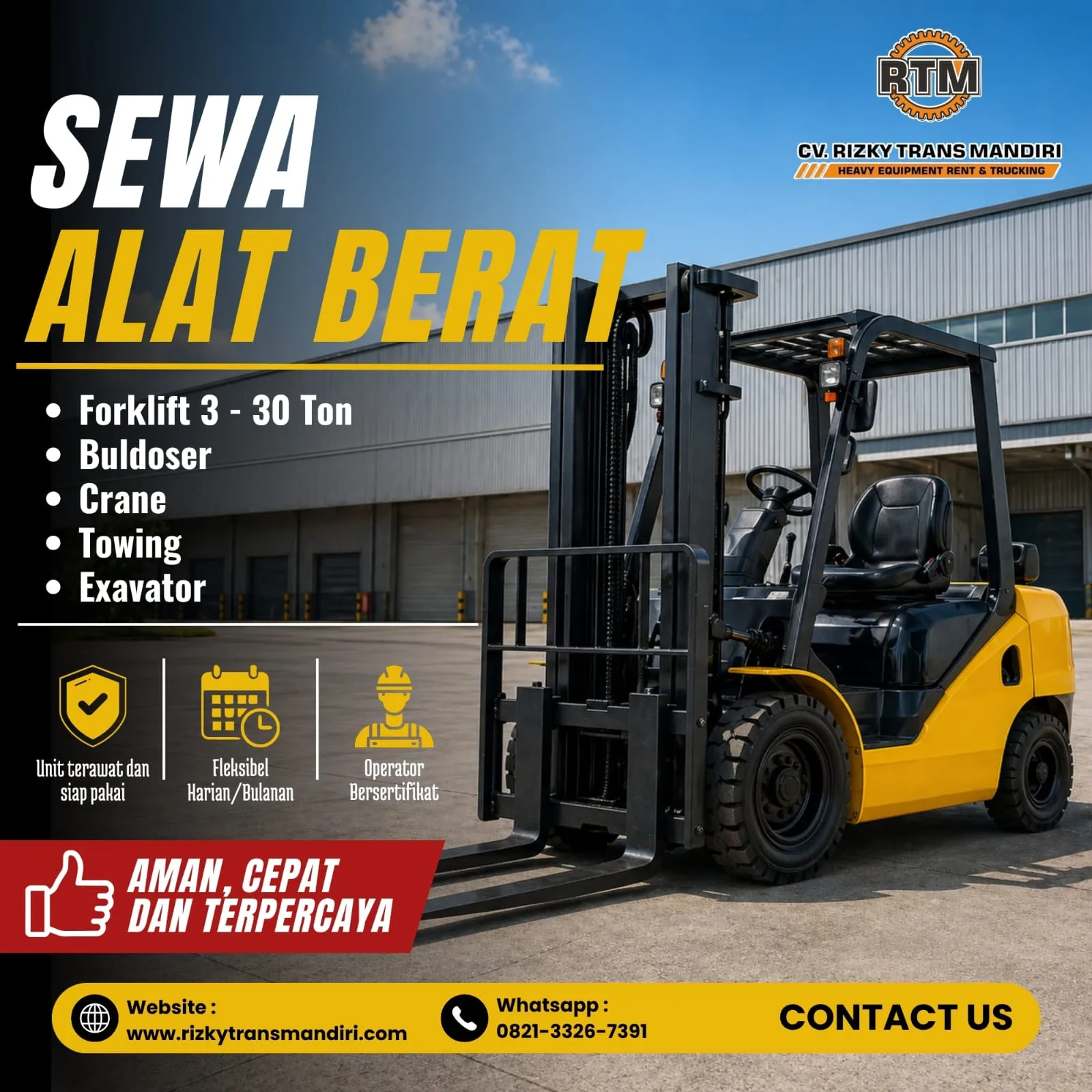 Sewa Forklift dan Crane Terdekat Murah