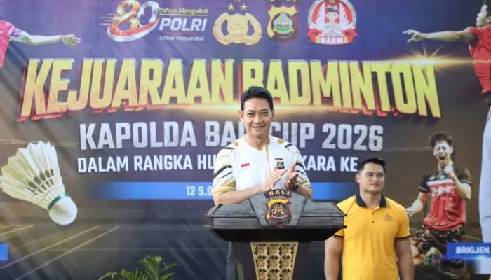 KAPOLDA BALI RESMI BUKA KEJUARAAN KAPOLDA BALI CUP 2026 CABANG BULU TANGKIS DALAM RANGKA HARI BHAYANGKARA KE-80
