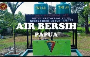 TNI Bangun Sumur Bor di Kampung Wagin, Warga Terbantu Akses Air Bersih