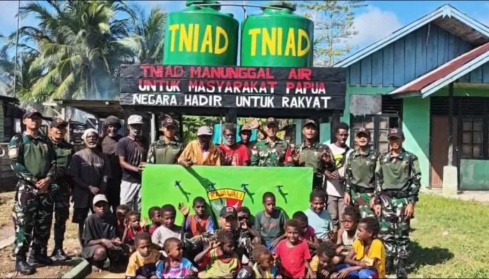 TNI Bangun Sumur Bor di Kiworo, Warga Perbatasan Kimaam Kini Dapat Akses Air Bersih