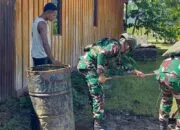 Potret Harmonis di Yalimo: Satgas Yonif 521/DY dan Warga Elelim Gelar Aksi Bersih Lingkungan