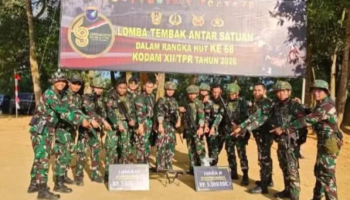 Tampil Memukau, Prajurit Yonif 642/Kapuas Sabet Dua Gelar di Lomba Menembak Kodam XII/Tpr