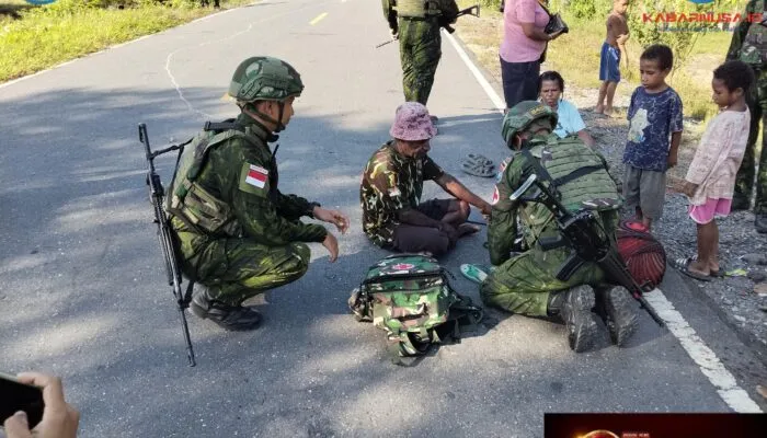 Satgas Yonif 645/GTY Gelar Pelayanan Kesehatan Wujud Kemanunggalan TNI-Rakyat