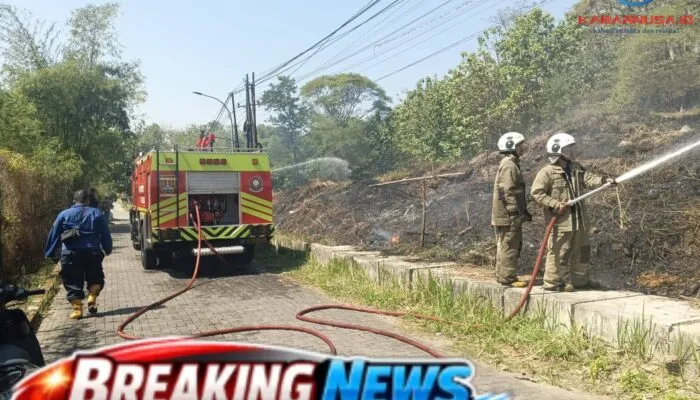 Polsek Tembalang Amankan Penanganan Kebakaran Lahan di Jangli, Polisi Imbau Warga Hindari Pembakaran Terbuka Saat Kemarau