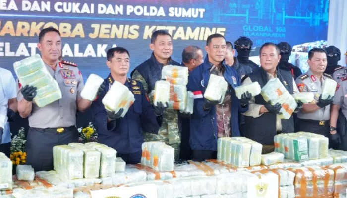 Pengungkapan 1,16 Ton Ketamine di Kapal MT Global 168, Pangdam I/BB Hadiri Konferensi Pers